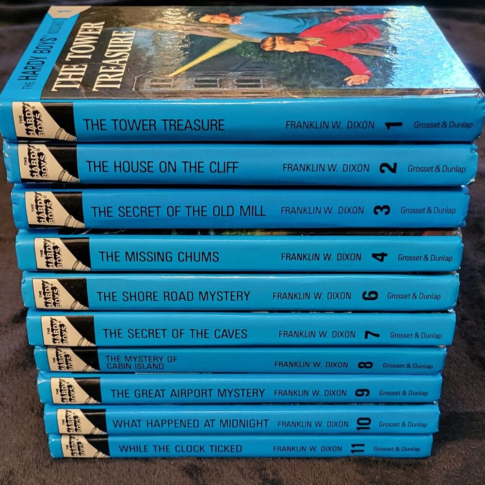 Lot of 10 Hardy Boys Glossy Flashlight Hardcover Books by Franklin W. Dixon